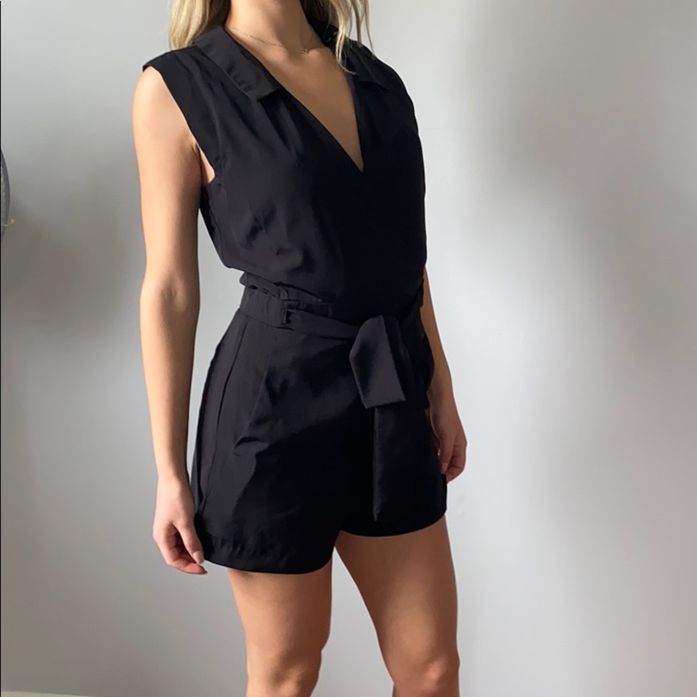 Black Romper with collar